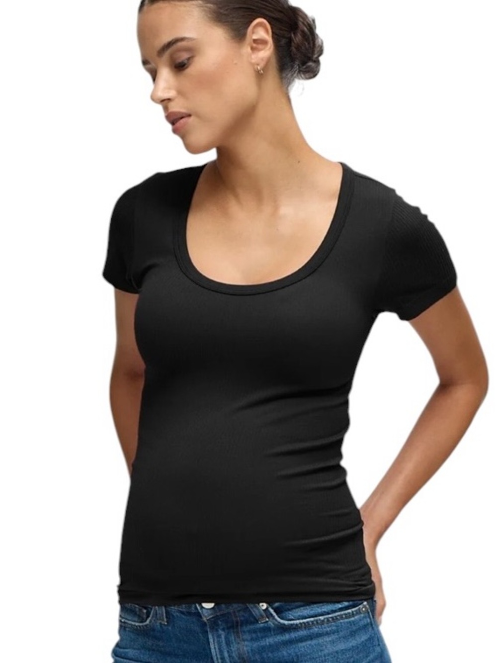 Ingrid & Isabel Seamless Maternity Rib Short Sleeve Crew‎ Tee